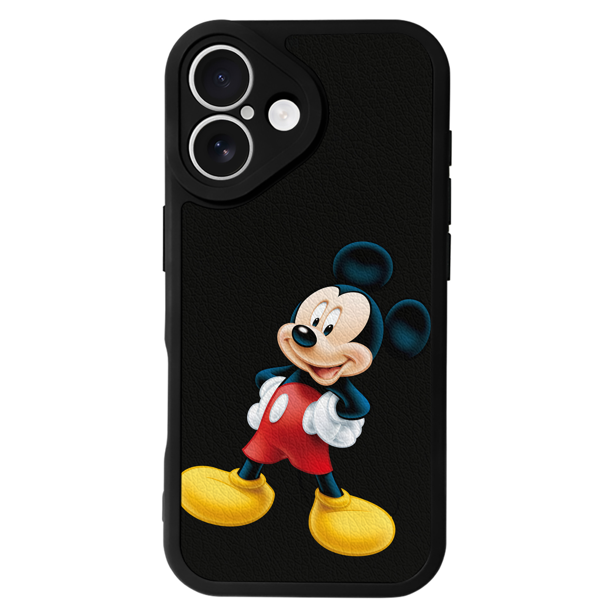 （画像用） ミッキーマウス Mickey Mouse 【iPhone 16シリーズ対応】シリコンスマホケース（レザー調） 材質：シリコン
